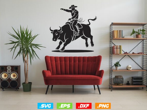 Bull Rider Clipart, Western Life Svg: A Rugged Design for Real Projects