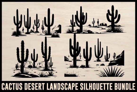 Cactus Desert Landscape Silhouette Bundle Review