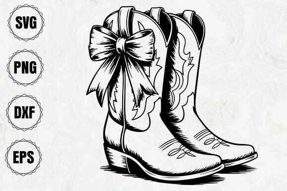 Cowboy Boots Svg & Cowgirl Boots Design for Real Embroidery Projects