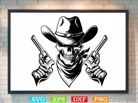 Cowboy Guns and Hat SVG: A Bold Statement for Western Embroidery Projects