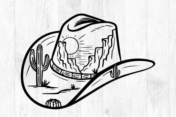 COWBOY HAT Desert SVG: A Bold Design for Real Embroidery Projects