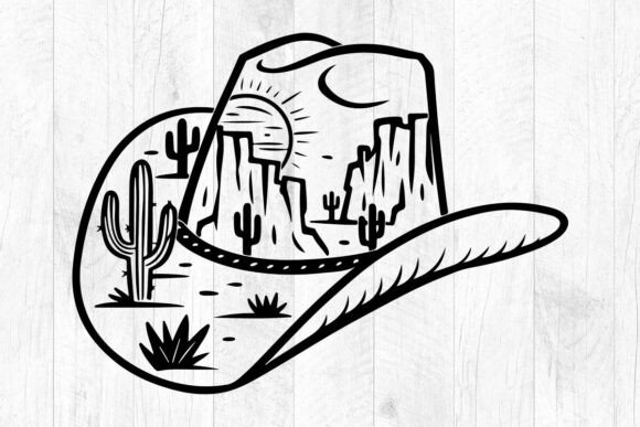 COWBOY HAT Desert SVG: A Bold Embroidery Design for Western Projects