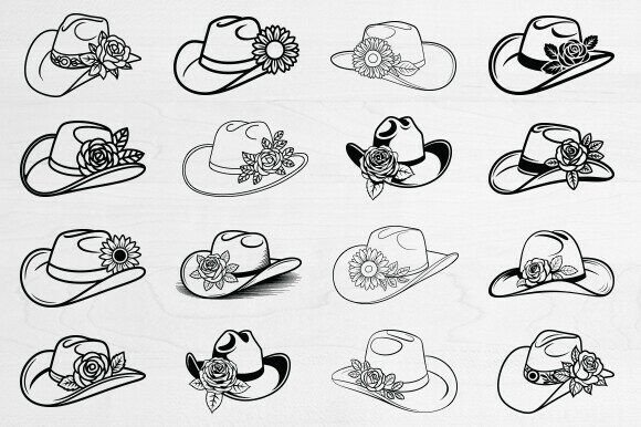 Cowboy Hat Svg Bundle for Real Embroidery Projects