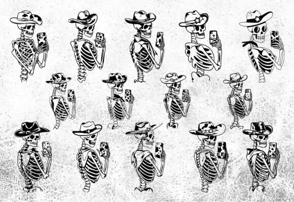 Cowgirl Skeleton SVG Bundle for Real Embroidery Projects