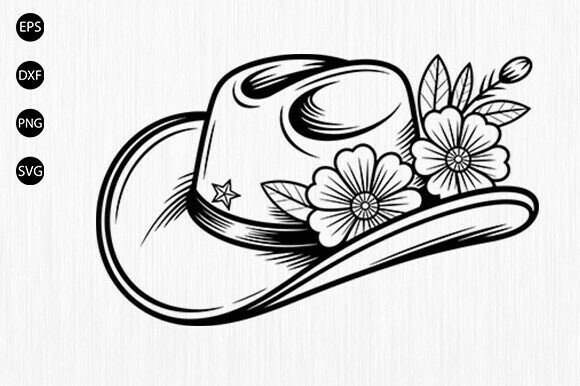 Embroidery Review: Hat with Flower Svg, Cowboy Hat Svg