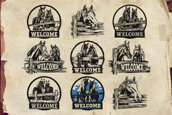 Welcome Sign Horse Svg for Embroidery Projects
