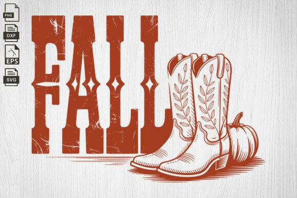 Western Fall Svg, Cowgirl Boots, Grunge Review for Real Projects